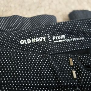 Old Navy Pixie Black Polka Dot Crop Pants